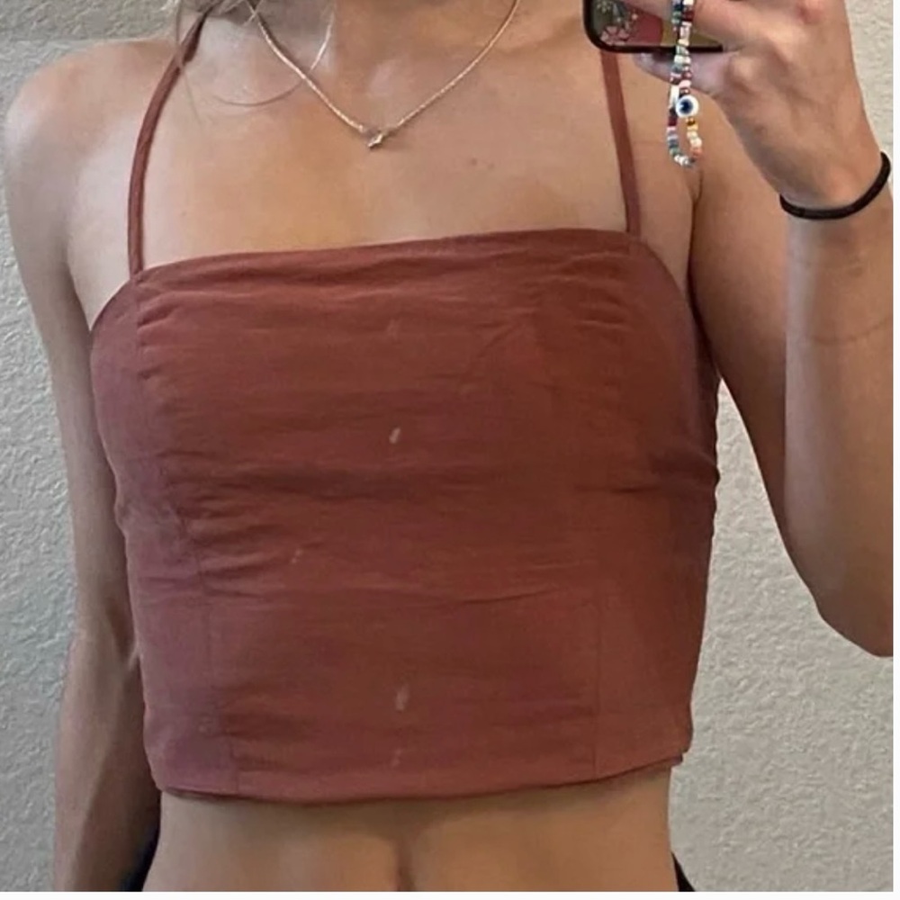 Lottie Moss tie back crop top